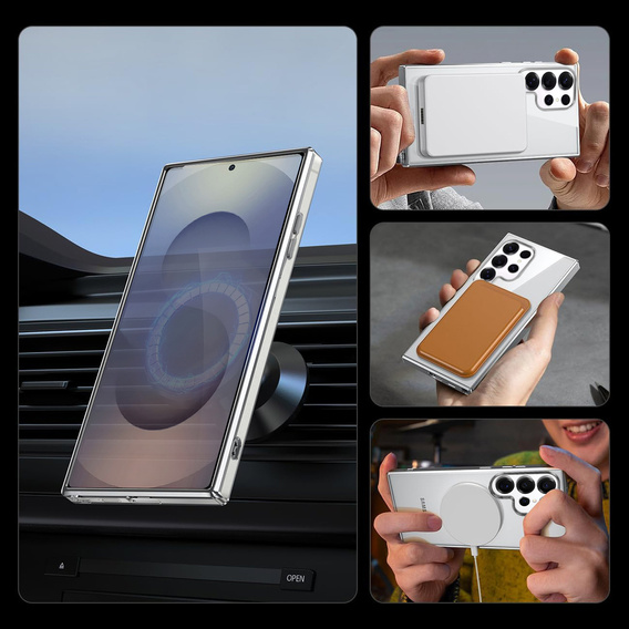 Магнитный чехол для Samsung Galaxy S25 Ultra, для MagSafe, серебряный
