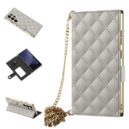 Фліп-чохол для Samsung Galaxy S25 Ultra, GKK Mirror Wallet, титановий сірий