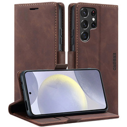 Чехол для Samsung Galaxy S24 Ultra, ERBORD Vintage, бумажник с клапаном, кофе