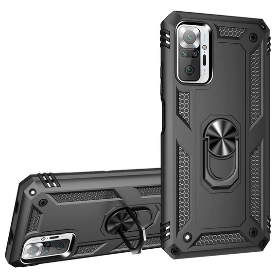 Броньований Чoхол до Xiaomi Redmi Note 10 Pro, Nox Case Ring, чорний