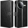 Откидной чехол для Xiaomi Poco F7 Ultra, Crazy Horse Wallet, чёрный