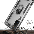 Бронированный Чехол до Samsung Galaxy S21, Nox Case Ring, серебряный