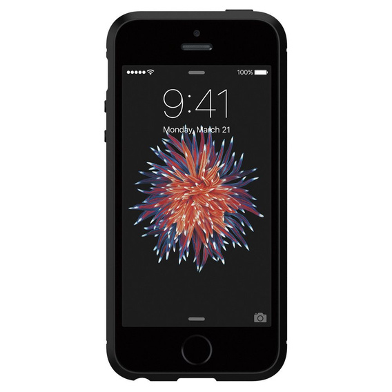 Чoхол Spigen до iPhone 5 5S SE, Rugged Armor, чорний