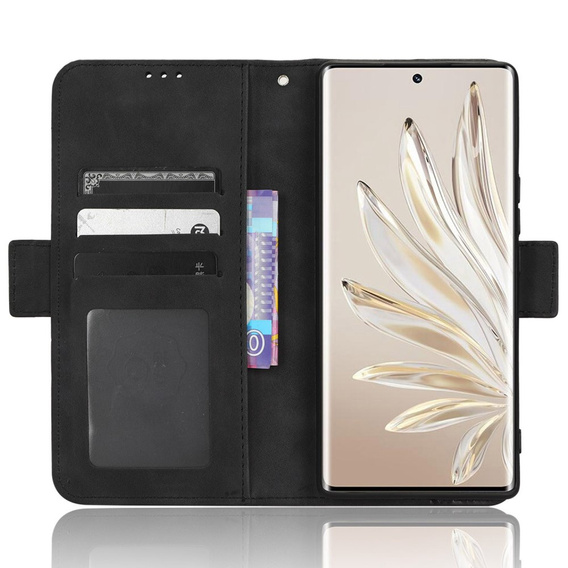 Откидной чехол для Honor 70 5G, Card Slot, чёрный