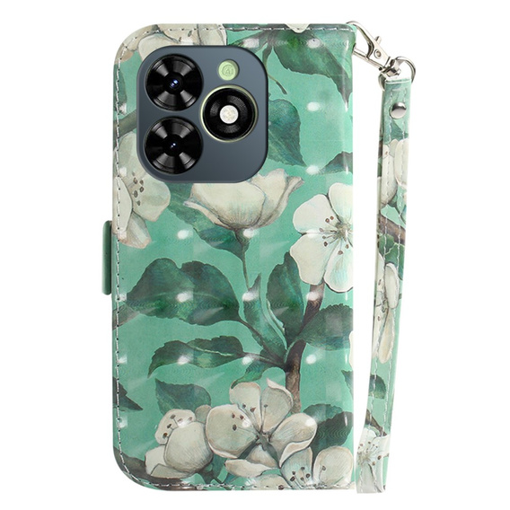 Чохол-книжка для Infinix Hot 40i, Wallet, Flowers білий