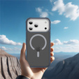 Матовый чехол для iPhone 17 Pro, бронированный, для MagSafe, дымчатый с серыми боками