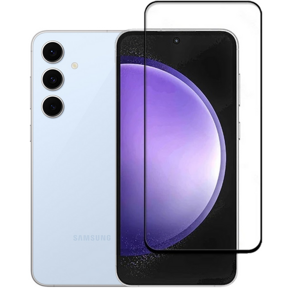 3D загартоване скло для Samsung Galaxy S24 FE, чорна рамка