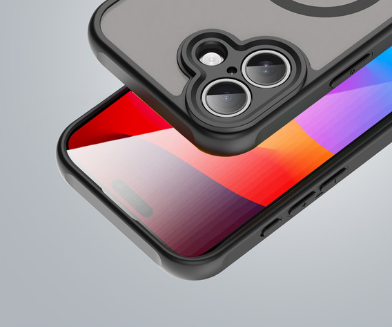 Чохол для iPhone 17, для MagSafe, із захистом камери, тонований з чорною рамкою