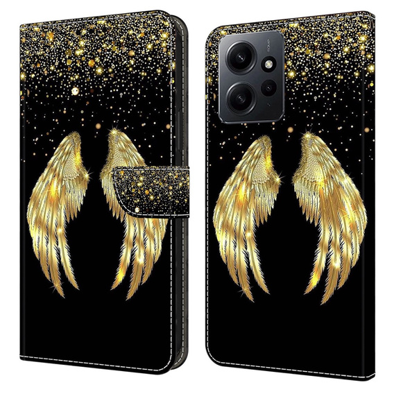 Откидной чехол для Xiaomi Redmi Note 12 4G, Wallet Wings, золотой