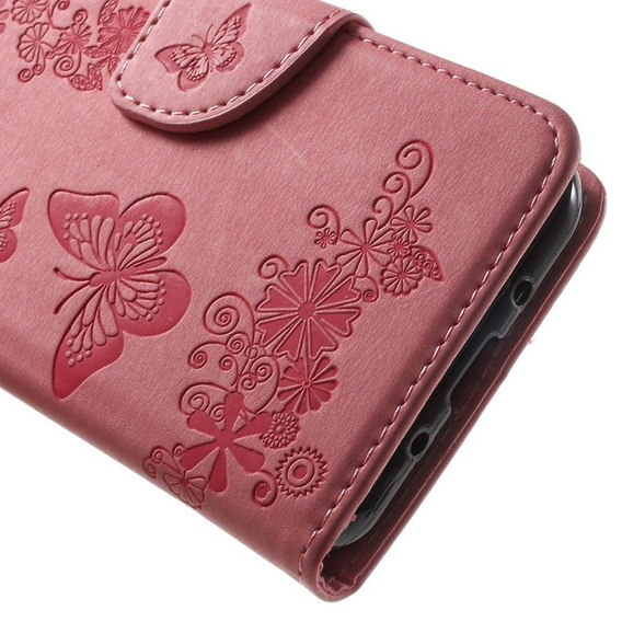 Откидной чехол для Samsung Galaxy J3 2016, Butterfly, розовый