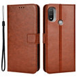 Футляр з клапаном для Motorola Moto E20/E30/E40, Crazy Horse Wallet, коричневий