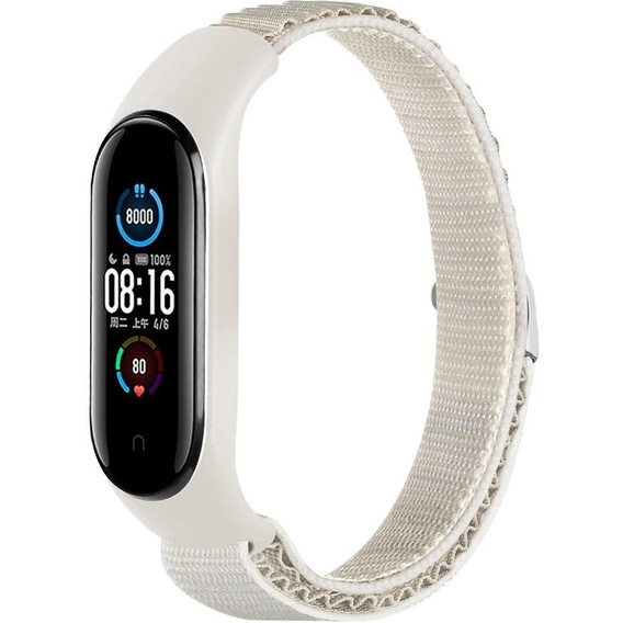 Нейлоновый ремешок до Xiaomi Mi Band 3/4/5/6/7/7 NFC, Beige