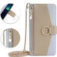 Чохол-книжка для iPhone 15, Wallet Zipper Pocket, з дзеркалом, м'яти
