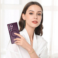 Чохол для Samsung Galaxy S25 Ultra, для MagSafe, ERBORD Matt Case, бордовий + захисне скло