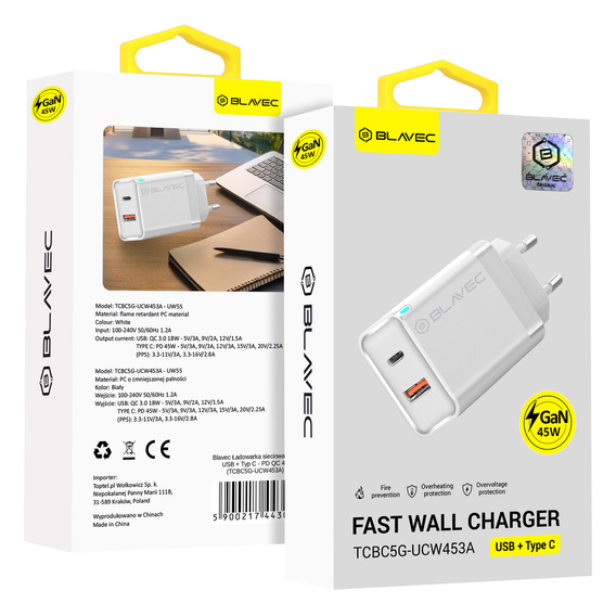 Мережевий зарядний пристрій XO CE15 20W, USB-C, білий