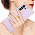 Чехол для Samsung Galaxy A25 5G, Electro heart, фиолетовый + полное клеевое керамическое стекло