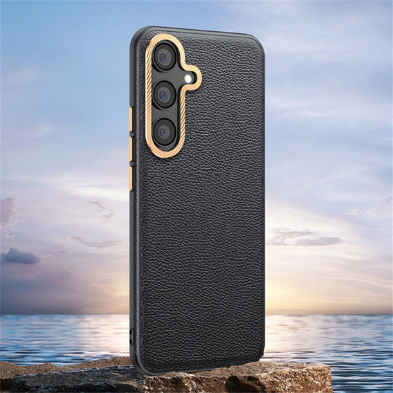 Шкіряний чохол для Samsung Galaxy S25, leather hybrid, чорний