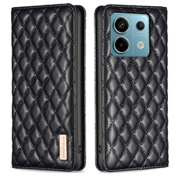 Чохол-книжка для Xiaomi Redmi Note 13 Pro 4G / Xiaomi Redmi Note 14S / Xiaomi Poco M6 Pro 4G, Wallet, BINFEN COLOR, чорний