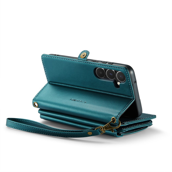 Чохол CASEME для Samsung Galaxy A55 5G, RFID Leather Wallet з плечовим ременем, зелений