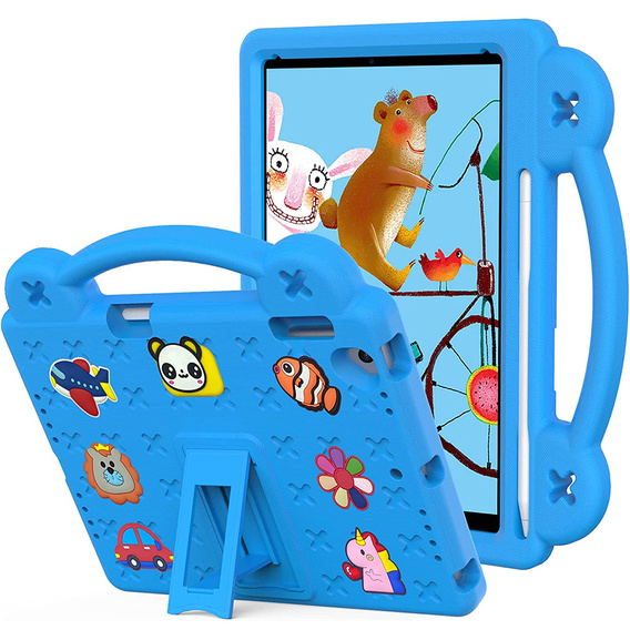 Детский чехол для iPad 9.7" 2018/2017 (6/5 gen.) / Pro 9.7" 2016, Cute Patterns, с подставкой, синий
