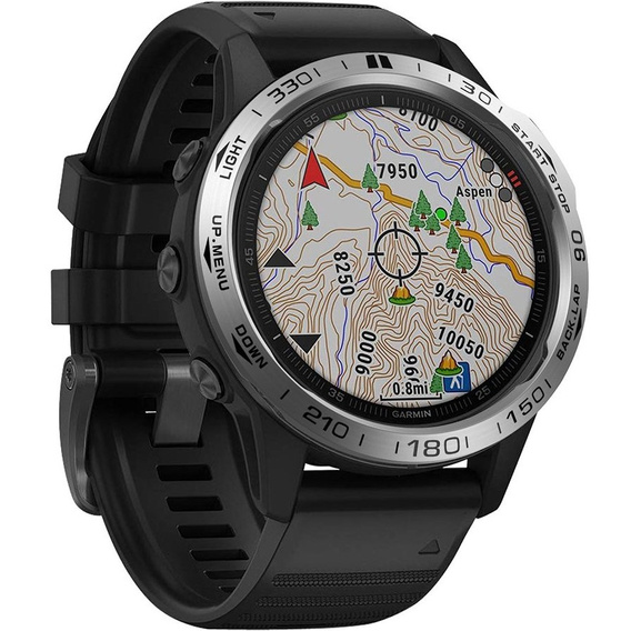 Накладка на безель для Garmin Fenix 6 / 6 Pro / 6 Sapphire, Silver/Black