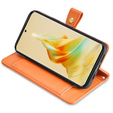 Откидной чехол для Oppo Reno8 T 4G, Wallet Zipper Pocket, оранжевый