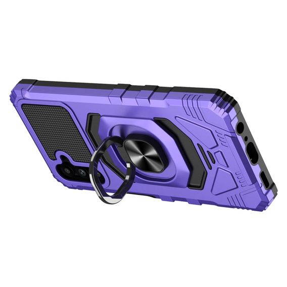 Чехол для Samsung Galaxy S23 FE, бронированный с подставкой и ручкой-планшетом, фиолетовый