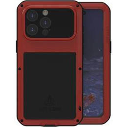 Чехол Love Mei до iPhone 15 Pro Max, armored with glass, красный