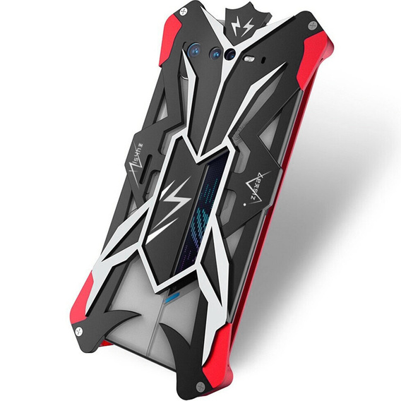 Бронированный чехол для Asus ROG Phone 6 5G, Aluminum Alloy, чёрный / красный