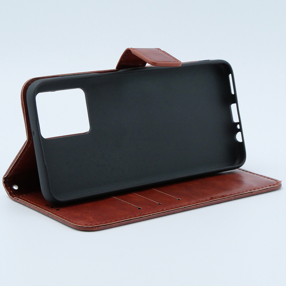 Футляр з клапаном для Motorola Moto G54 5G, Crazy Horse Wallet, коричневий