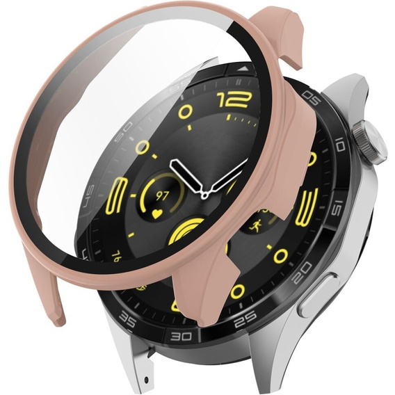 Чехол 2 в 1 + закаленное стекло для Huawei Watch GT 4 46mm, розовый