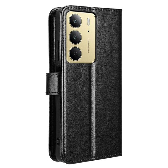Откидной чехол для Realme 14X / Realme C75, Crazy Horse Wallet, чёрный