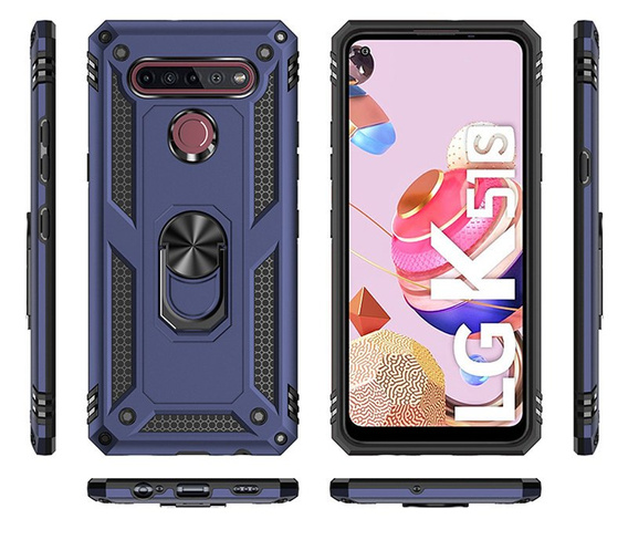 Бронированный Чехол до LG K51S, Nox Case Ring, синий
