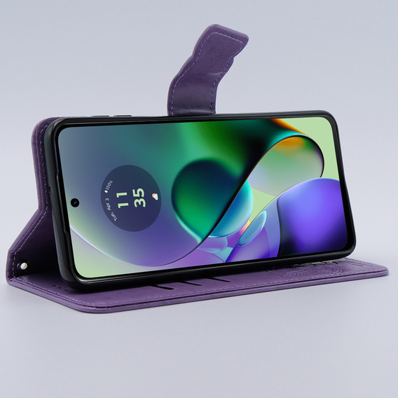 Откидной чехол для Motorola Moto G54 5G, Butterfly, фиолетовый
