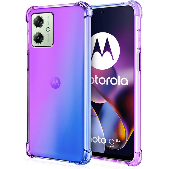 Чехол для Motorola Moto G54 5G, Gradient Dropproof, Фиолетовый / синий