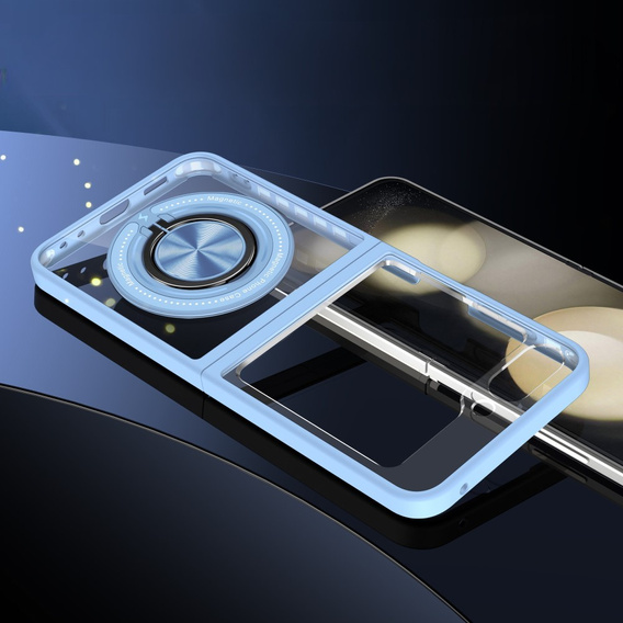 Чохол для Samsung Galaxy Z Flip7 FE / Z Flip6, Corners Dropproof, для MagSafe, прозорий / синій