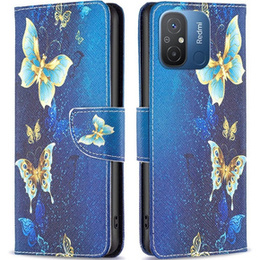 Откидной чехол для Xiaomi Redmi 12C, Wallet, butterfly, синий