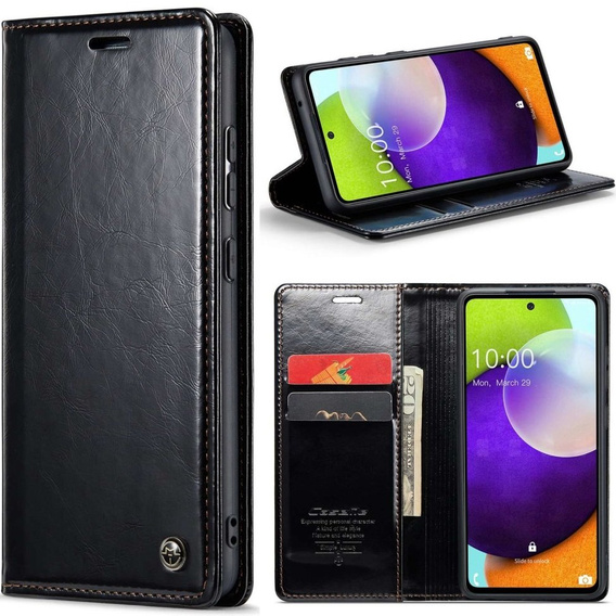 Флип-кейс CASEME для Samsung Galaxy A52/A52s, Waxy Textured, чёрный