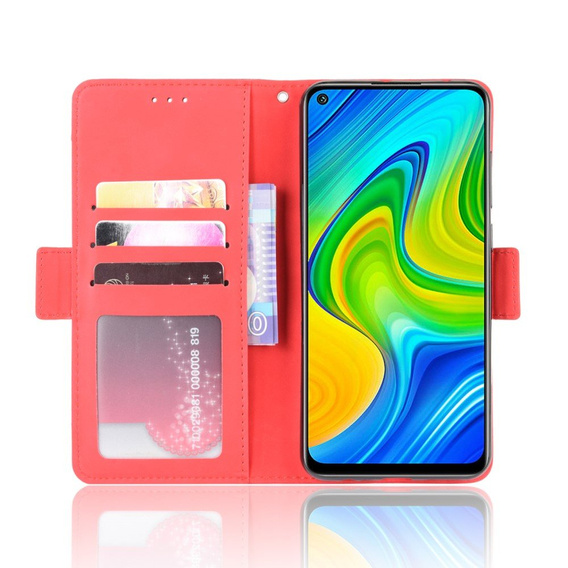 Откидной чехол для Xiaomi Redmi Note 9, Card Slot, красный