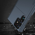 Чехол до Samsung Galaxy S22 Ultra, Sliding Card Holder, темно-синий