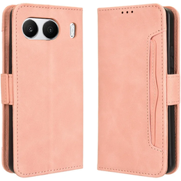 Футляр з клапаном для OnePlus Nord 4, Card Slot, рожевий