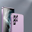 Кожаный чехол для Samsung Galaxy S24 Ultra, с защитой камеры, для MagSafe, фиолетовый