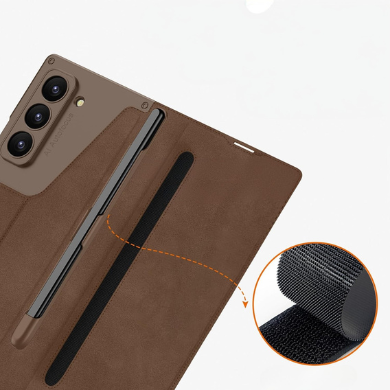 Чехол-кошелек с клапаном коричневый для Samsung Galaxy Z Fold 7 5G