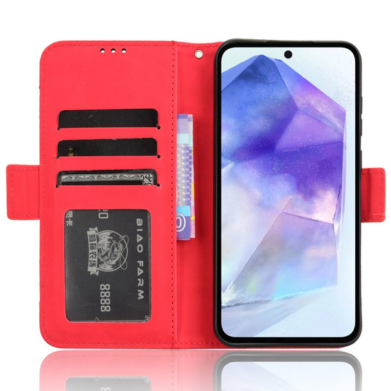 Футляр з клапаном для Samsung Galaxy A35 5G, Card Slot, червоний