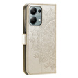 Откидной чехол для Xiaomi Redmi Note 13 Pro 4G / Xiaomi Redmi Note 14S / Xiaomi Poco M6 Pro 4G, Mandala, золотой