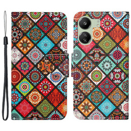 Откидной чехол для Xiaomi Redmi 13C / Poco C65, Wallet, Ethnic Style, разноцветный