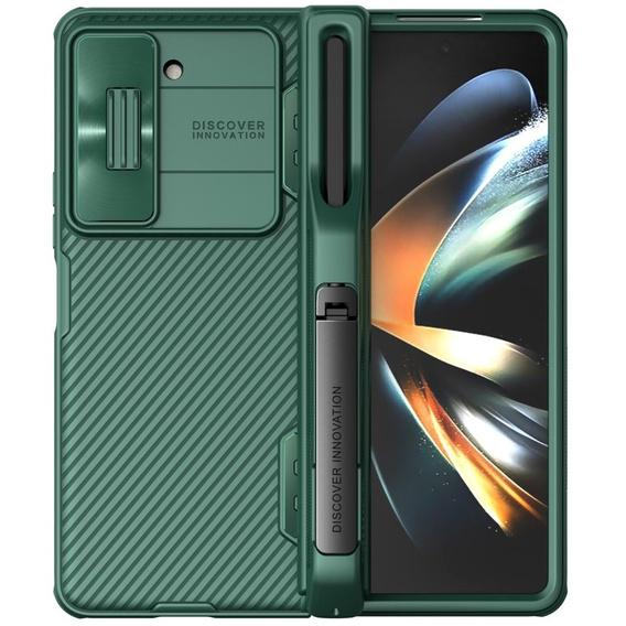 Чехол NILLKIN для Samsung Galaxy Z Fold5 5G, слот для пера CamShield Pro, с подставкой, зелёный