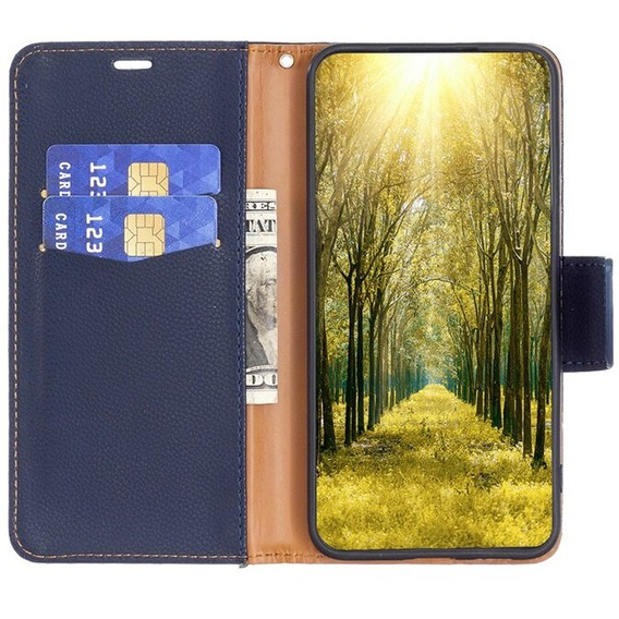 Откидной чехол для Samsung Galaxy A05s, Wallet Litchi Leather, синий