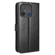 Откидной чехол для Xiaomi Redmi 12C, Crazy Horse Wallet, чёрный