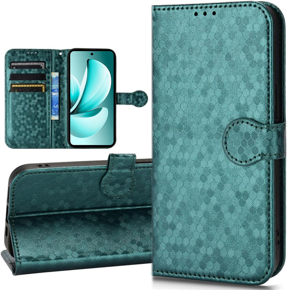 Флип-кейс для Realme C71, Wallet Rhombus, зелёный